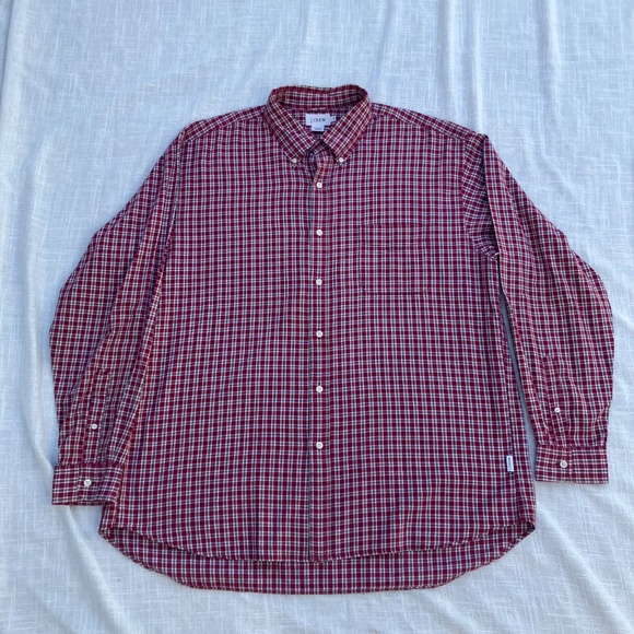 Men’s vintage j crew long sleeve button down plaid shirt sz xl 1 pocket - Picture 2 of 12